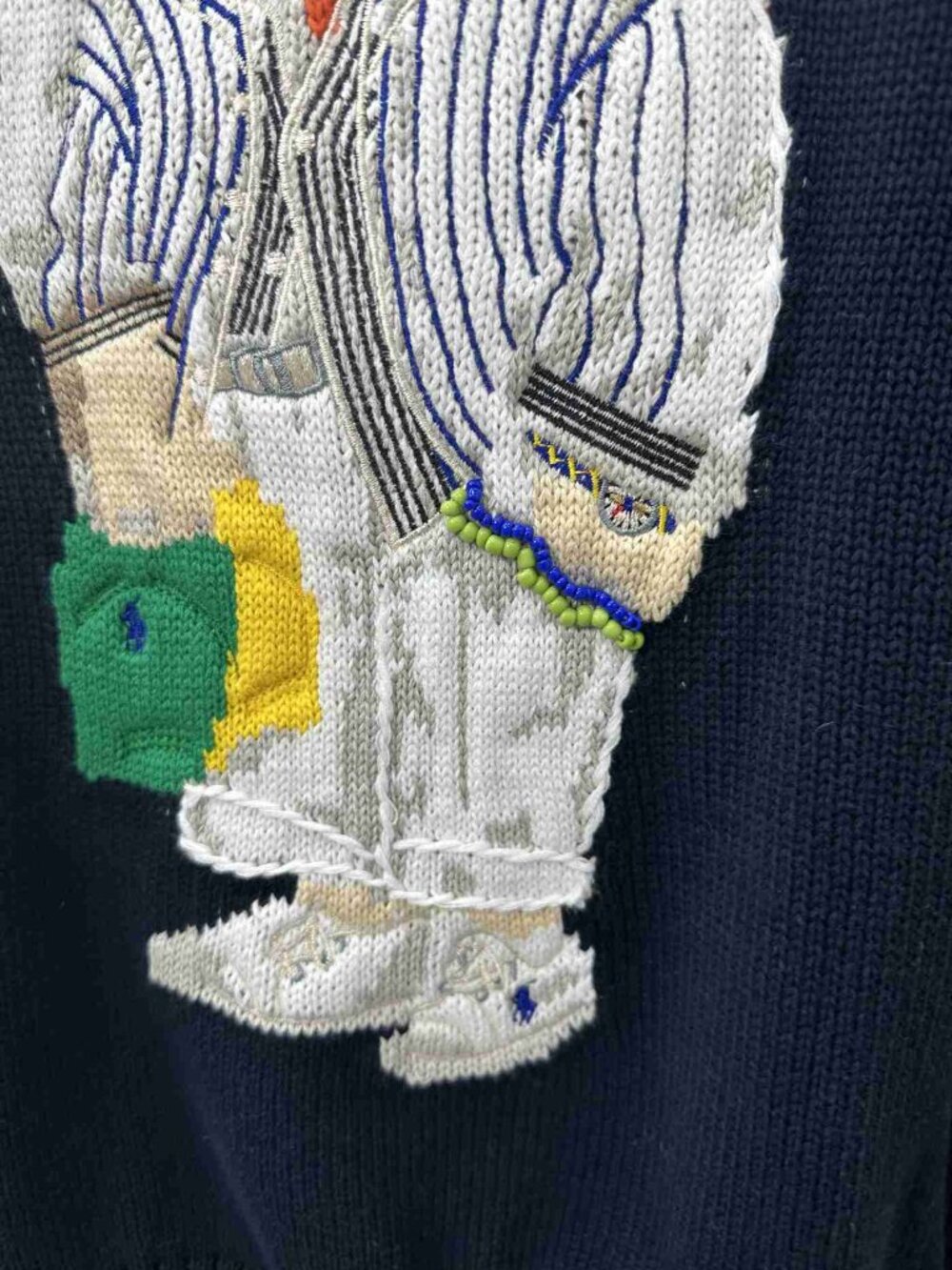 Polo Ralph Lauren Navy Pullover Sweater Tourist Polo Bear Graphic - Picture 7 of 8